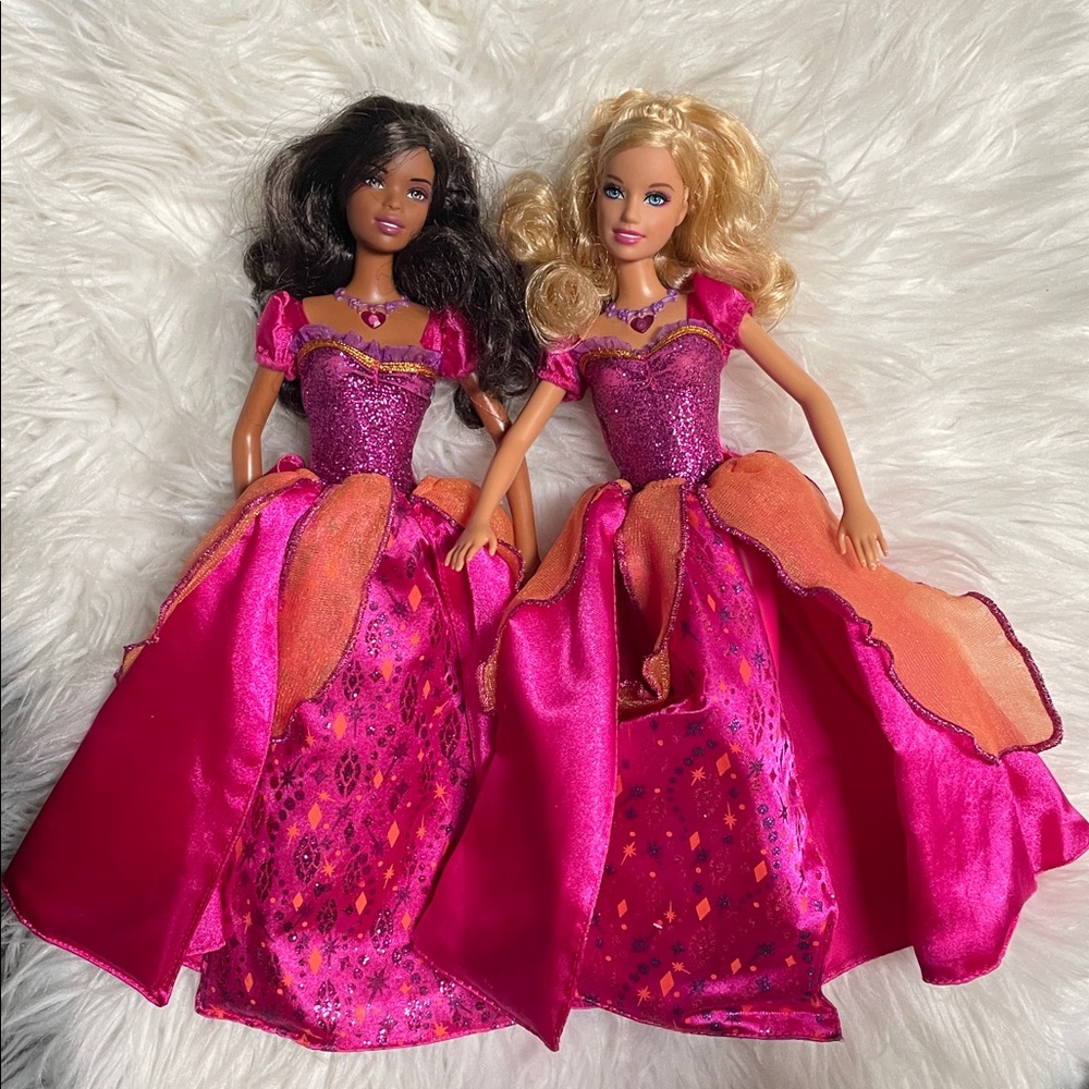 Barbie Pink and Orange Sparkle Princess Duo